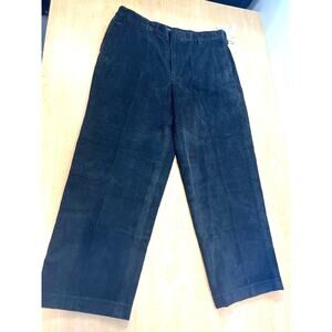 NWT Vintage LL Bean Wide Corduroy Dress Pants Black Size 35x28